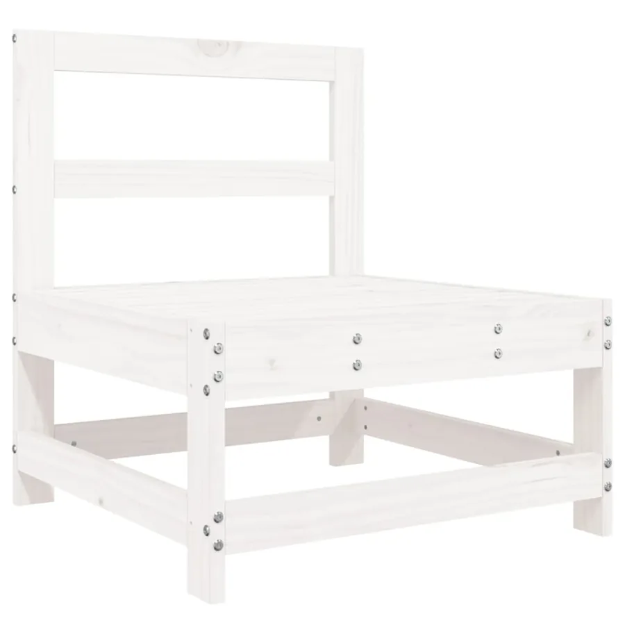 Salon de jardin 4 pcs blanc bois de pin massif - 3