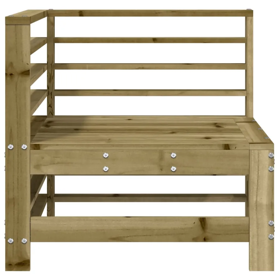 Canapé d'angle de jardin bois de pin imprégné - 3