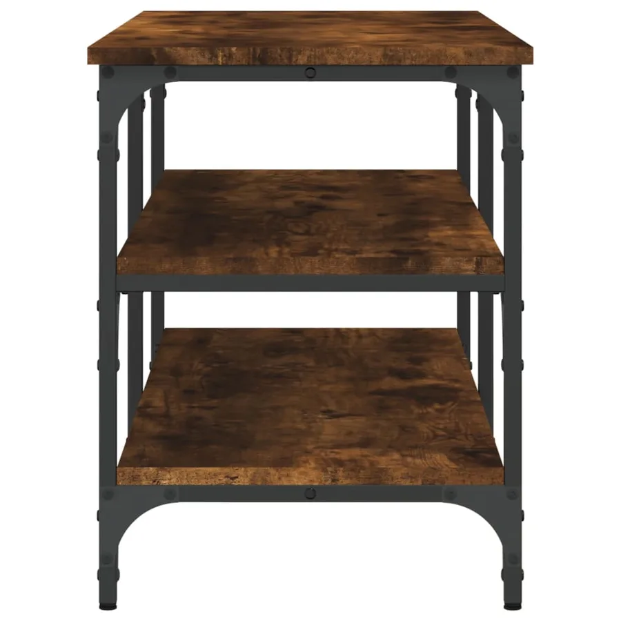 Banc à chaussures chêne fumé 100x38,5x49 cm bois d'ingénierie - 6