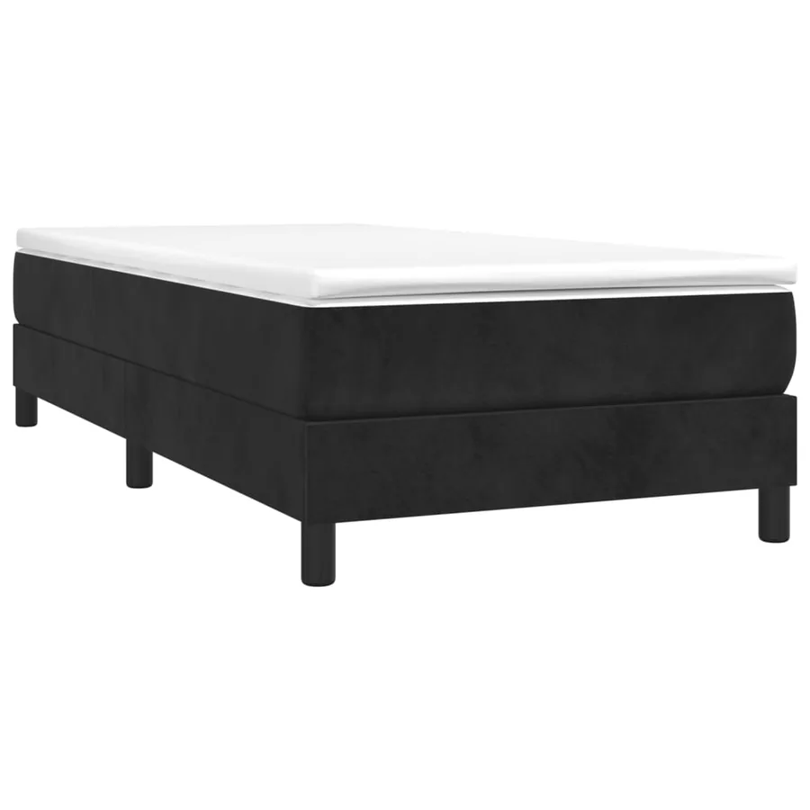 Sommier à lattes de lit avec matelas Noir 100x200 cm Velours - 3