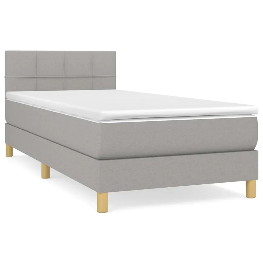 Sommier à lattes de lit avec matelas Gris clair 100x200cm Tissu - 2