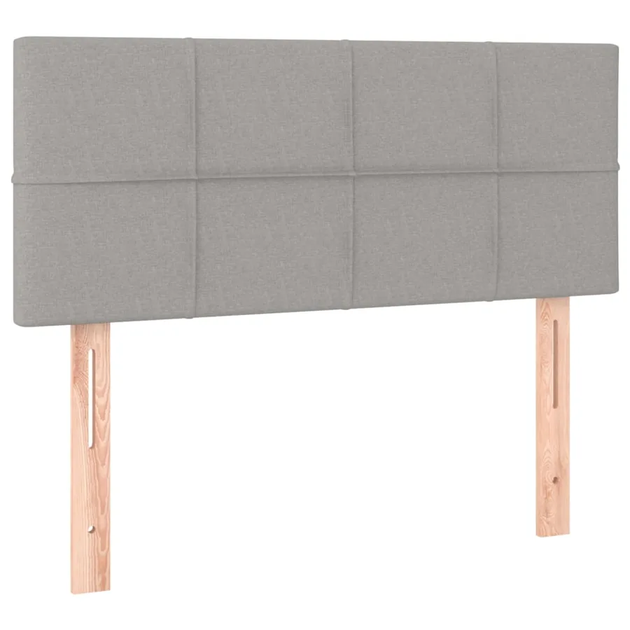 Sommier à lattes de lit avec matelas Gris clair 100x200cm Tissu - 6