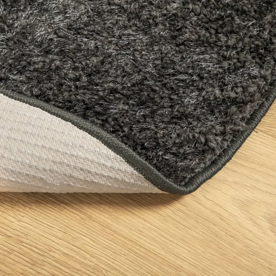 Tapis ISTAN à poils longs aspect brillant anthracite Ø 160 cm - 5