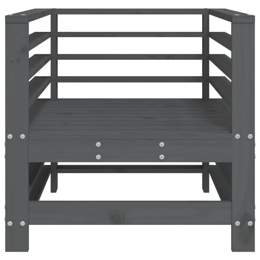 Chaises de jardin lot de 2 gris bois massif de pin - 4