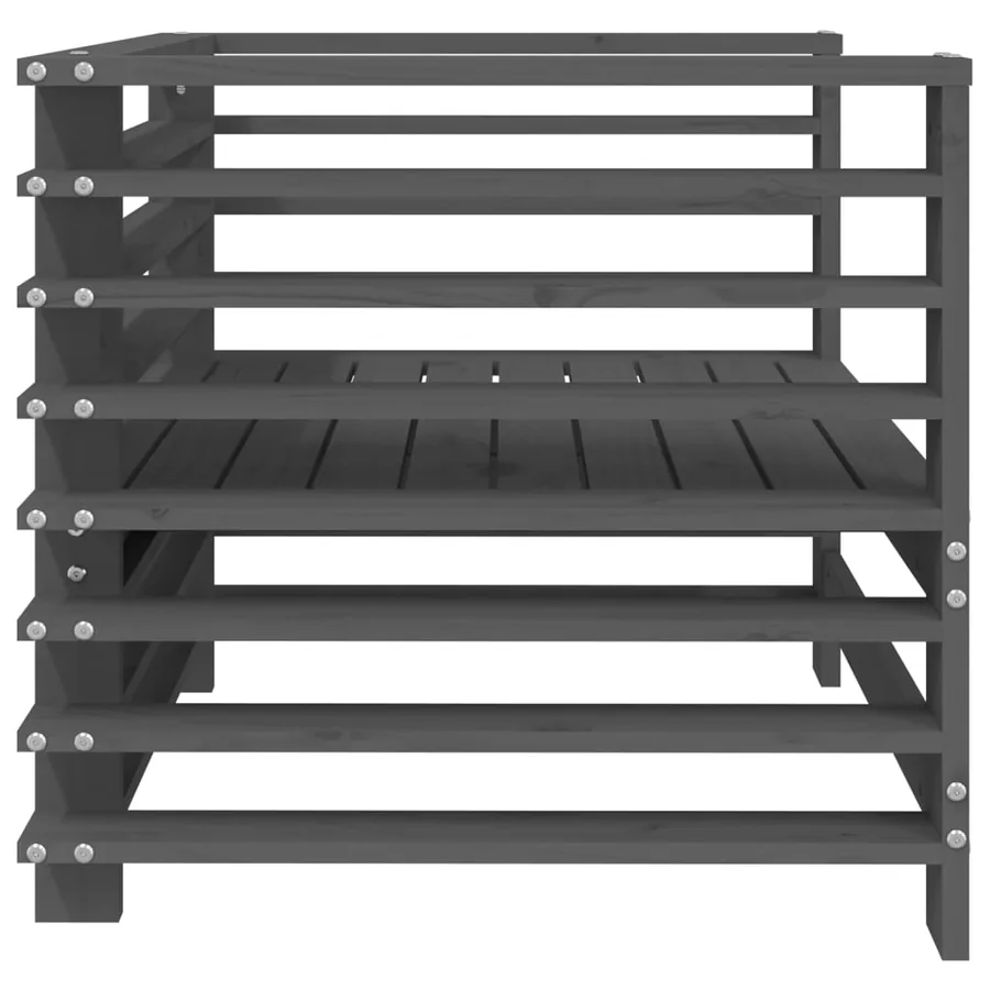 Chaises de jardin lot de 2 gris bois massif de pin - 6