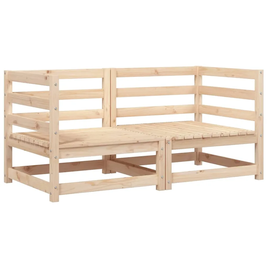 Canapés d'angle de jardin 2 pcs 70x70x67 cm bois de pin massif - 2