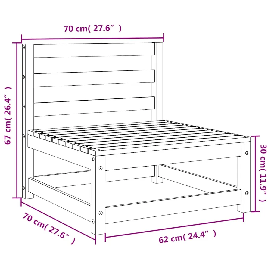 Canapés de jardin cire marron 2 pcs bois de pin massif - 10