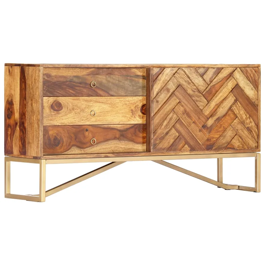 Buffet 118x30x60 cm Bois massif de Sesham - 12