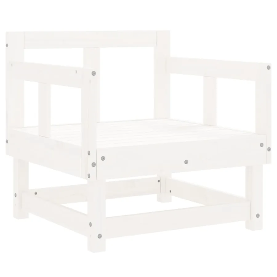 Chaises de jardin lot de 2 blanc bois massif de pin - 3