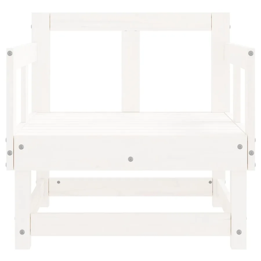 Chaises de jardin lot de 2 blanc bois massif de pin - 4