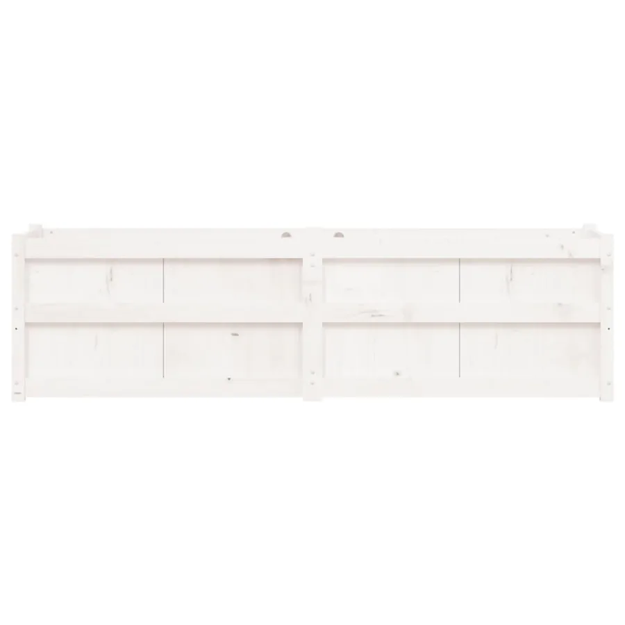 Jardinière blanc 180x50x50 cm bois de pin massif - 5