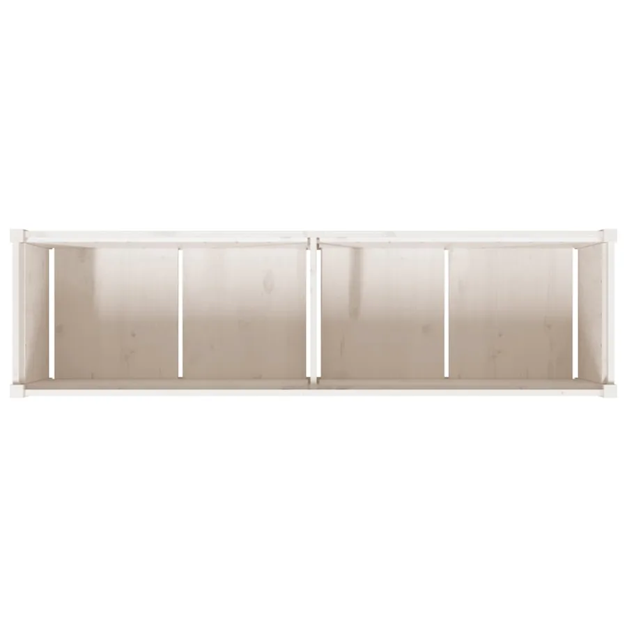 Jardinière blanc 180x50x50 cm bois de pin massif - 8