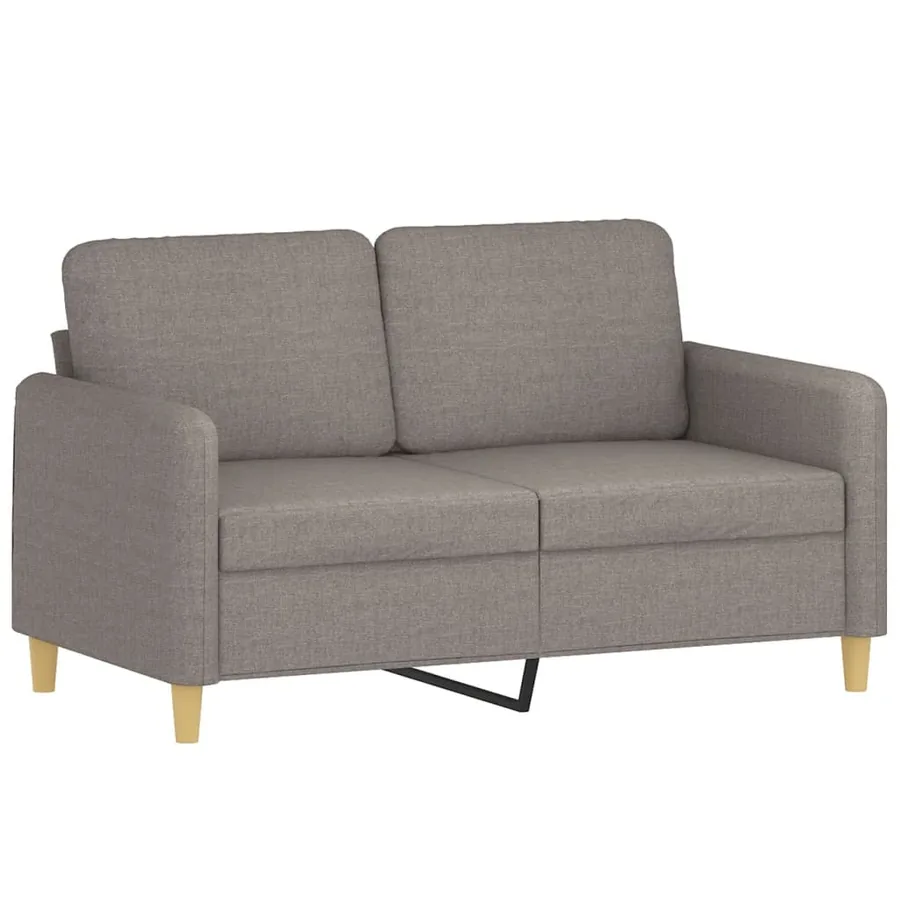 Canapé 2 places avec oreillers décoratifs taupe 120 cm tissu - 4