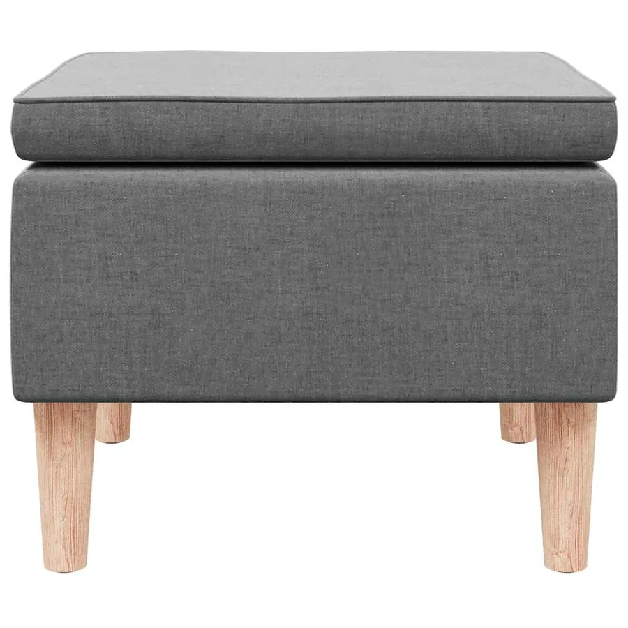 Tabouret avec pieds en bois Gris foncé Tissu - 3