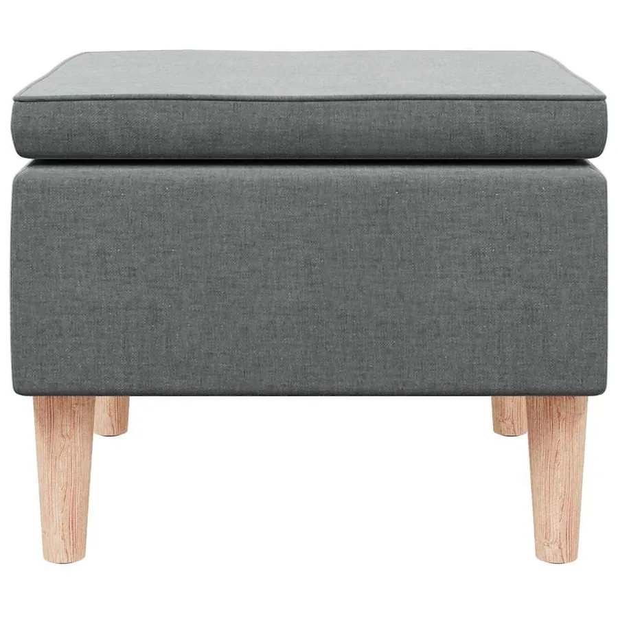 Tabouret avec pieds en bois Gris foncé Tissu - 5