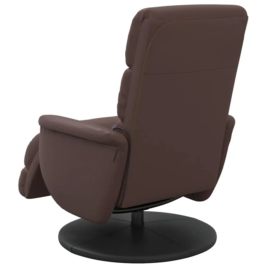 Fauteuil inclinable de massage repose-pieds marron similicuir - 6