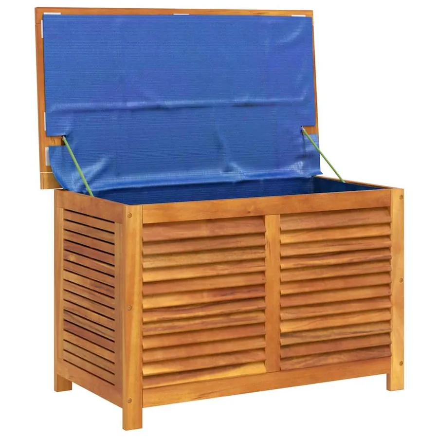 Boîte de rangement de jardin persiennes 90x50x56 cm bois acacia - 7