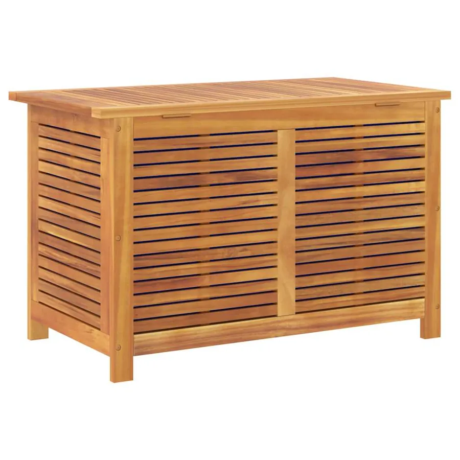 Boîte de rangement de jardin persiennes 90x50x56 cm bois acacia - 9