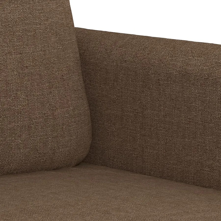 Ensemble de canapés 4 pcs avec coussins marron tissu - 7