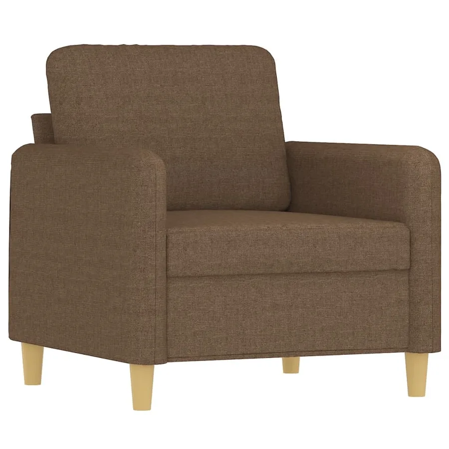 Ensemble de canapés 3 pcs avec coussins Marron Tissu - 3