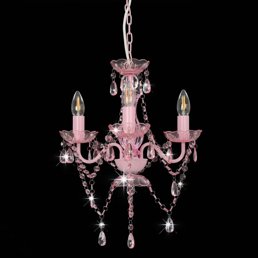 Lustre avec perles Rose Rond 3 x E14 - 3