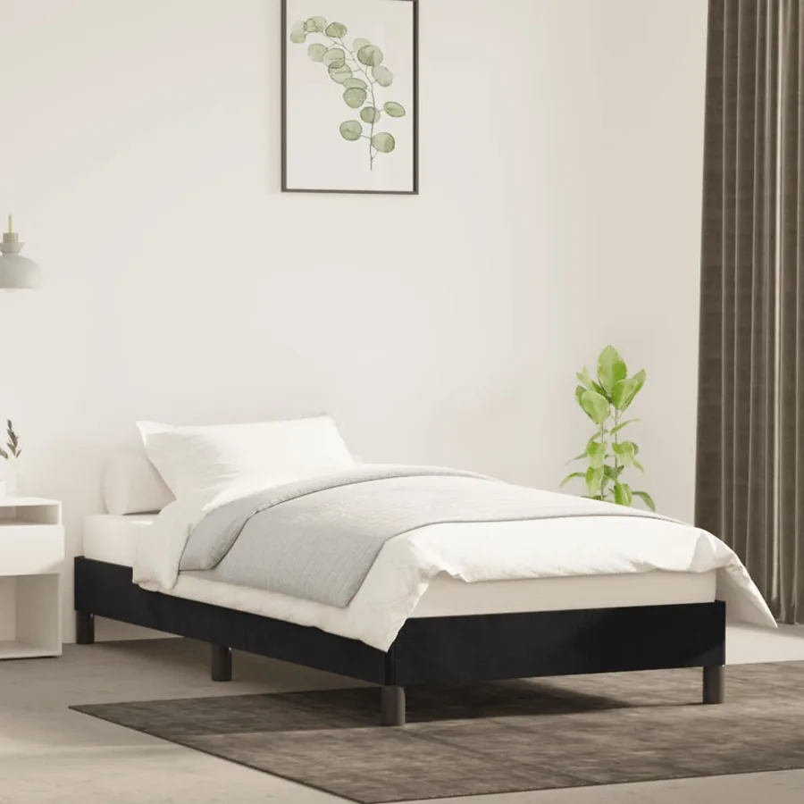 Cadre de lit sans matelas noir 100x200 cm velours