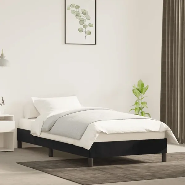 Cadre de lit sans matelas noir 100x200 cm velours
