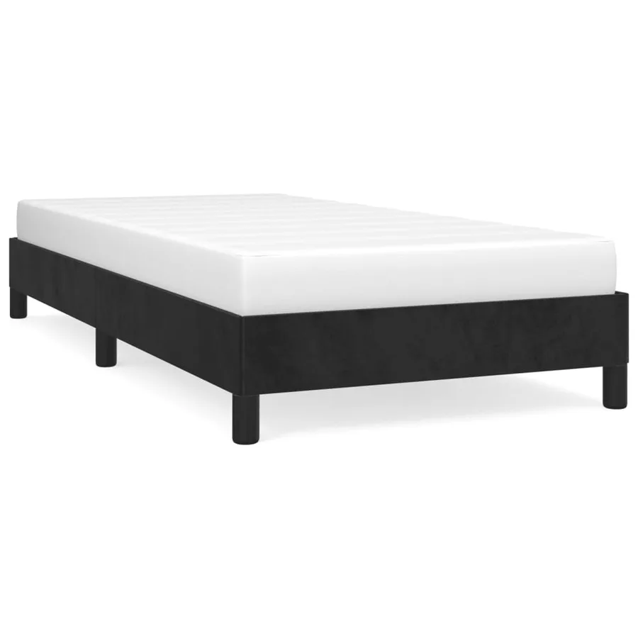 Cadre de lit sans matelas noir 100x200 cm velours - 2