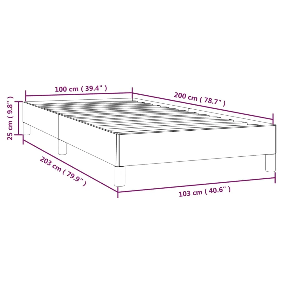 Cadre de lit sans matelas noir 100x200 cm velours - 9