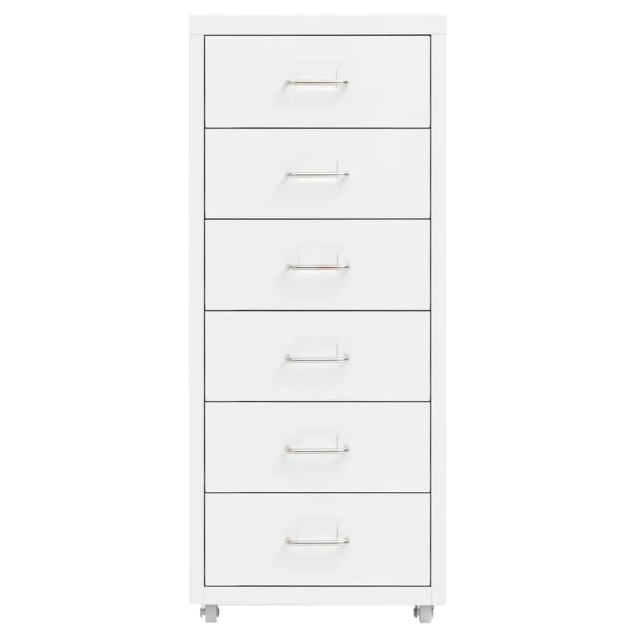 Classeur mobile Blanc 28x41x69 cm Métal - 2