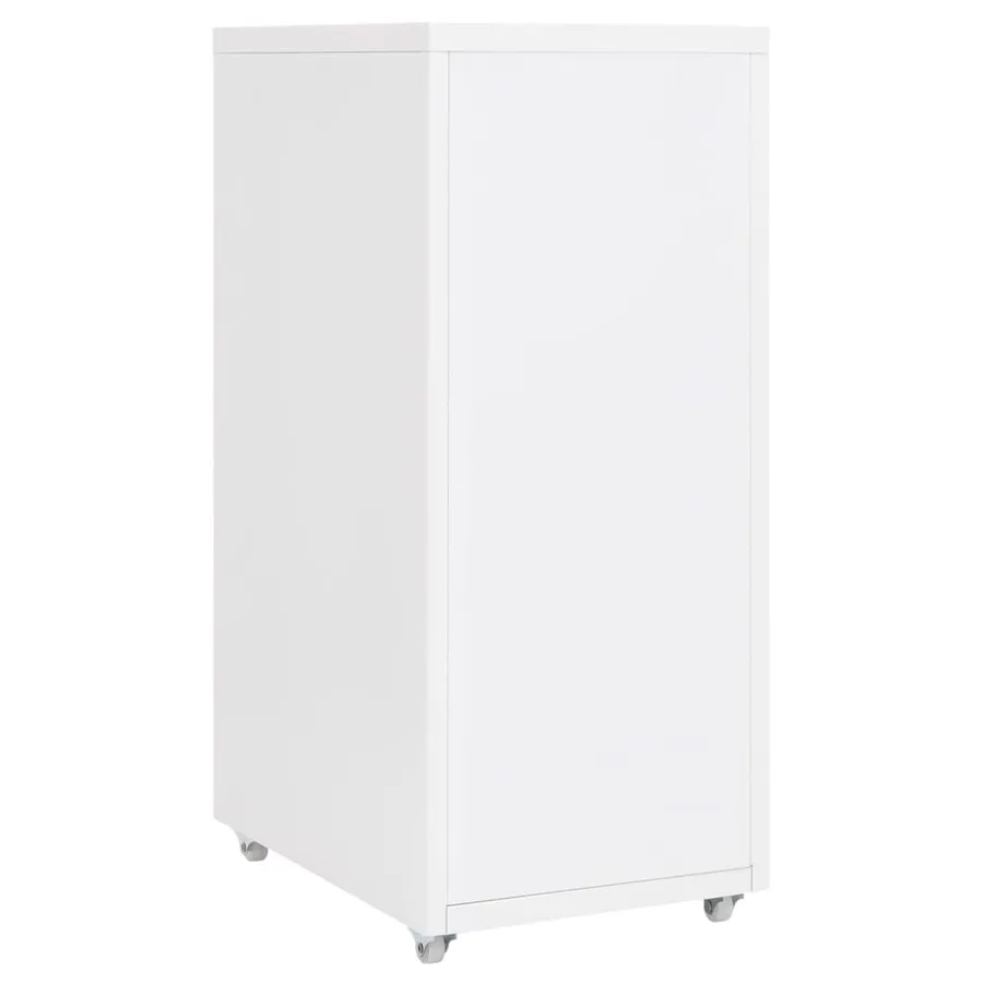 Classeur mobile Blanc 28x41x69 cm Métal - 4