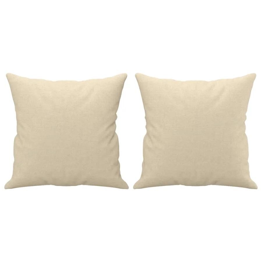 Canapé 2 places avec oreillers décoratifs crème 120 cm tissu - 5