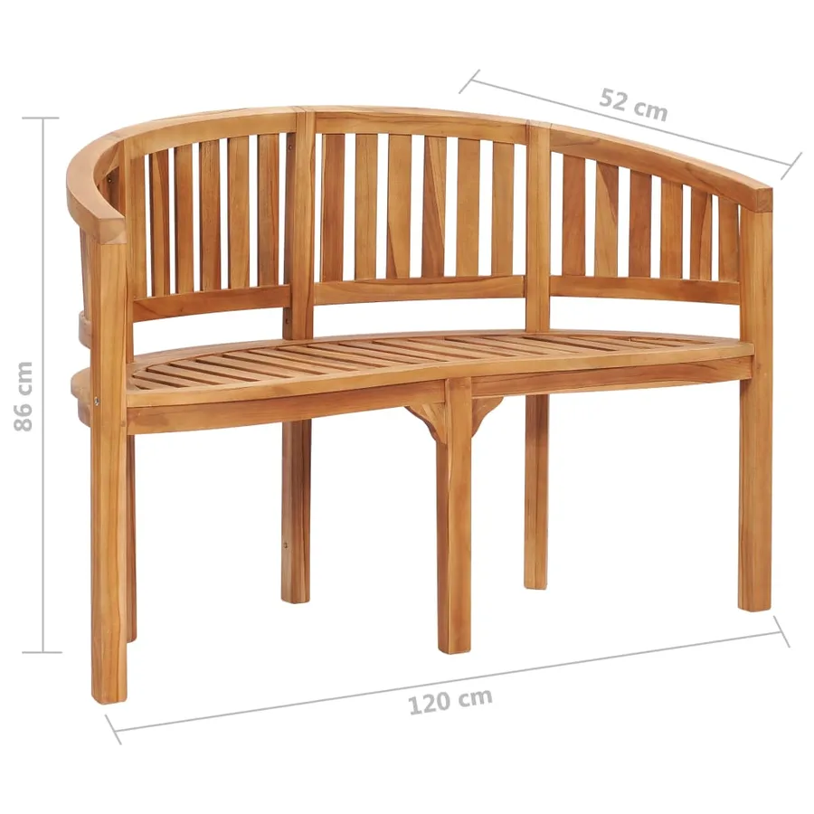 Salon de jardin 4 pcs en forme de banane Bois de teck solide - 12