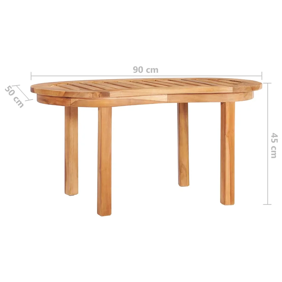 Salon de jardin 4 pcs en forme de banane Bois de teck solide - 14