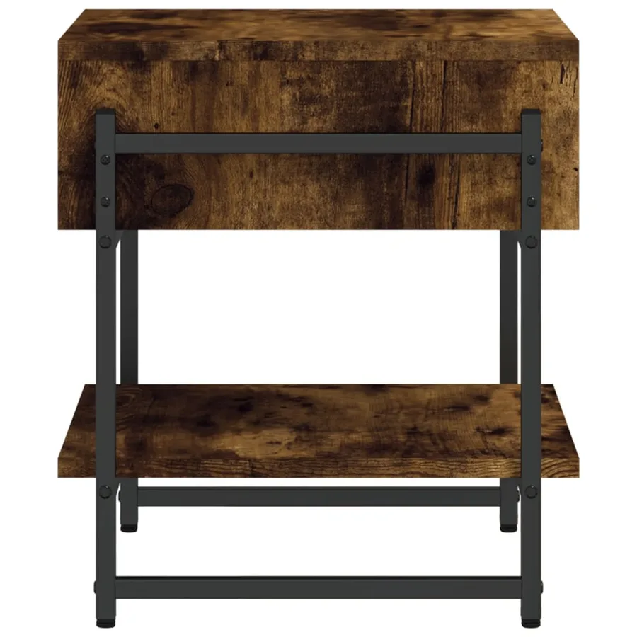 Table basse chêne fumé 40x40x45 cm bois d'ingénierie - 6