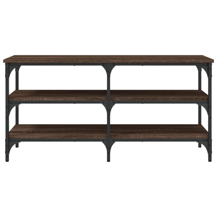 Banc à chaussures chêne marron 100x38,5x49 cm bois d'ingénierie - 5