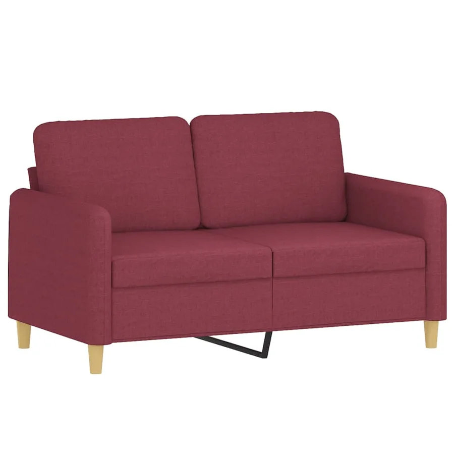 Ensemble de canapés 3 pcs avec coussins Rouge bordeaux Tissu - 4