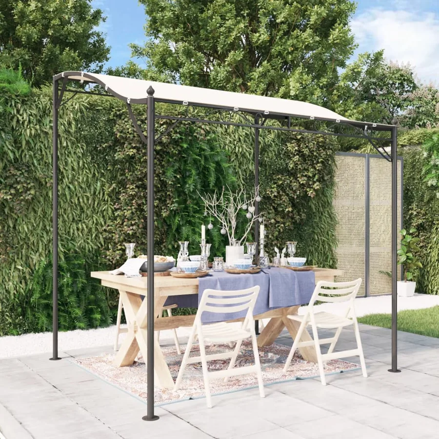 Auvent crème 2x2,3 m 180 g/m² tissu et acier