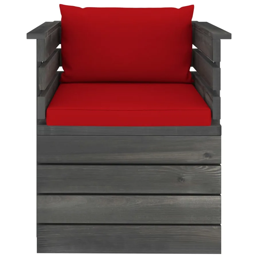 Fauteuil de jardin avec coussins Bois de pin - 3