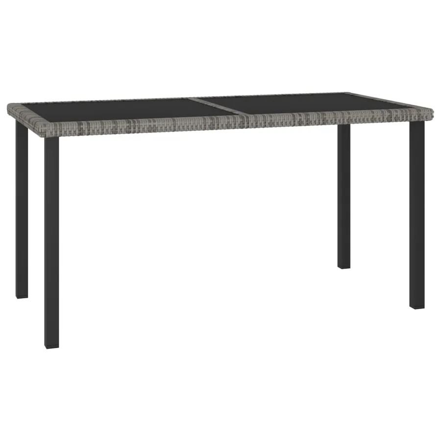 Ensemble à manger de jardin 5 pcs Résine tressée Gris - 3