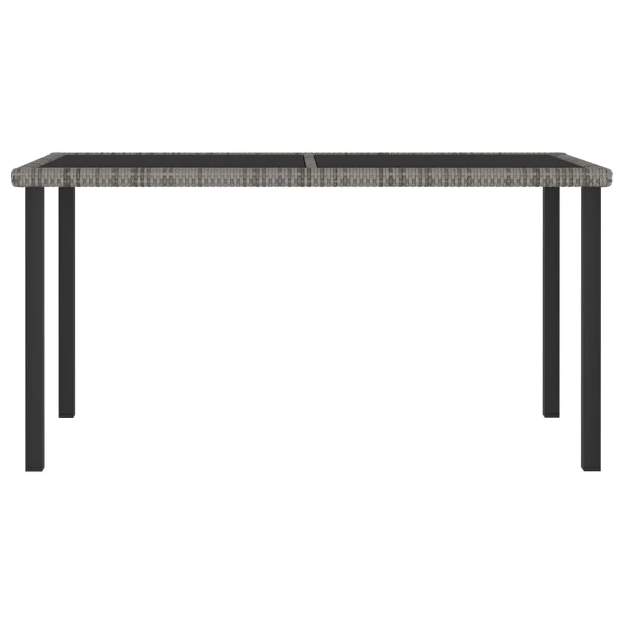 Ensemble à manger de jardin 5 pcs Résine tressée Gris - 4