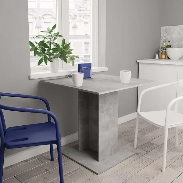 Table à manger Gris béton 80x80x75 cm bois d'ingénierie