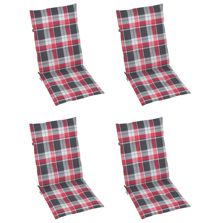 Chaises inclinables de jardin lot de 4 et coussins Bois acacia - 6