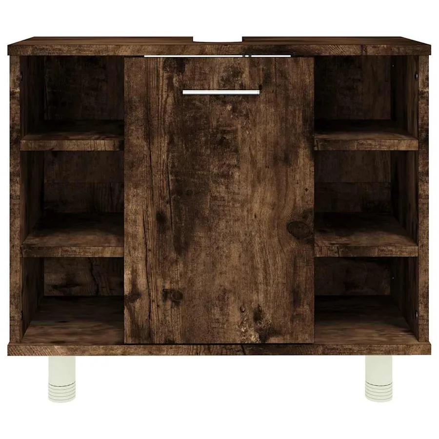 Armoire de bain Chêne fumé 60x32x53,5 cm Bois d'ingénierie - 5