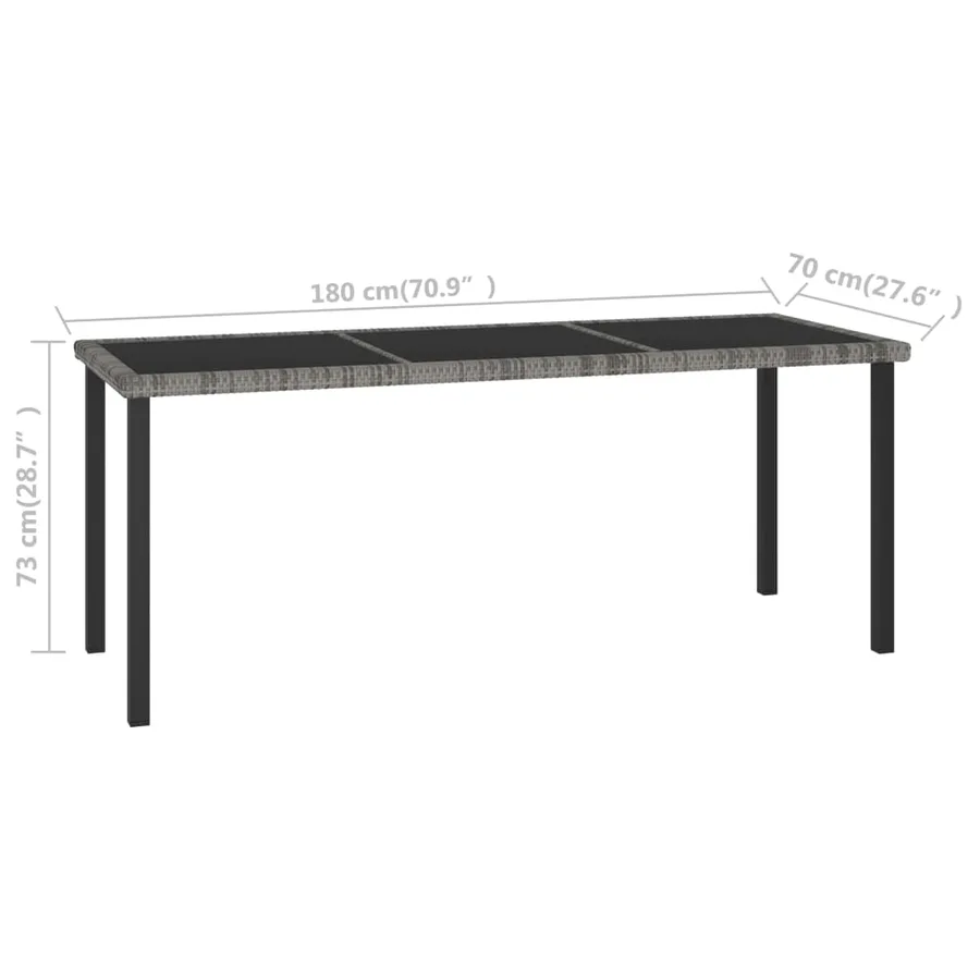 Ensemble à manger de jardin 7 pcs Résine tressée Gris - 11