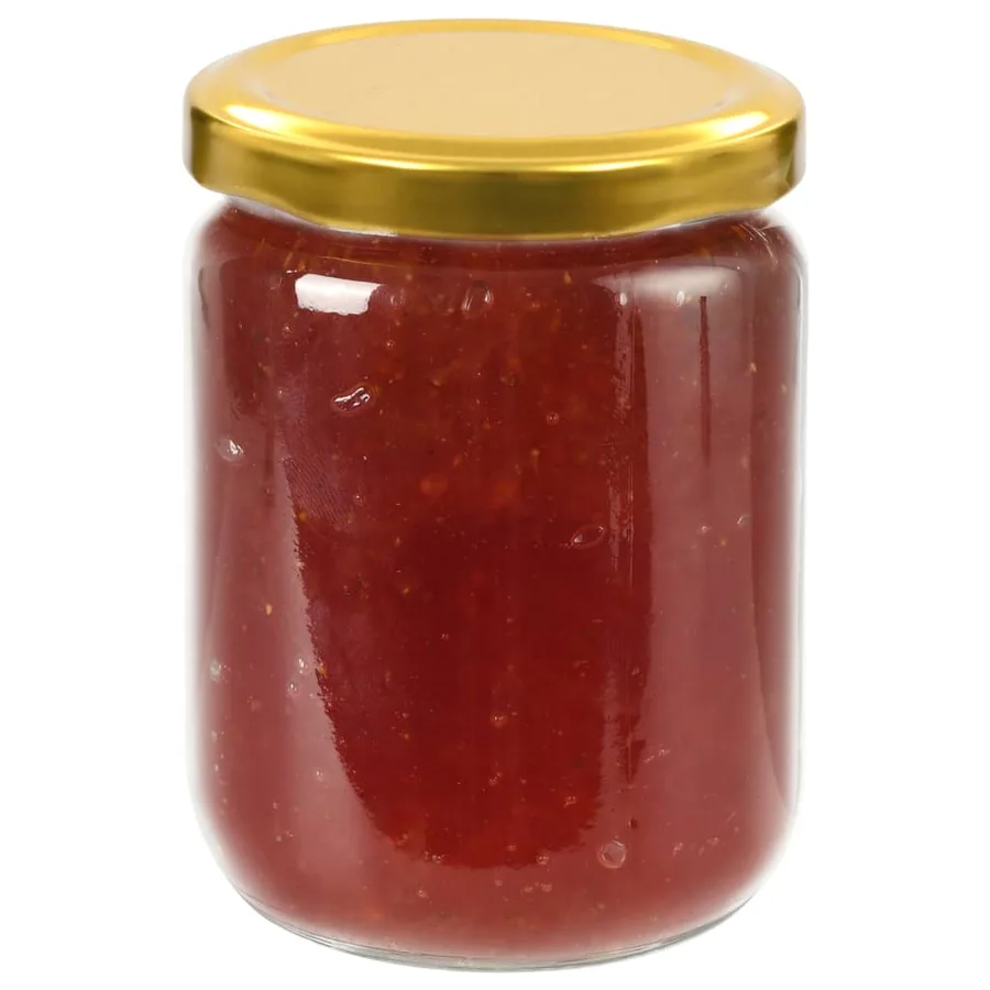 48 pcs Pots à confiture avec couvercle doré Verre 230 ml - 3