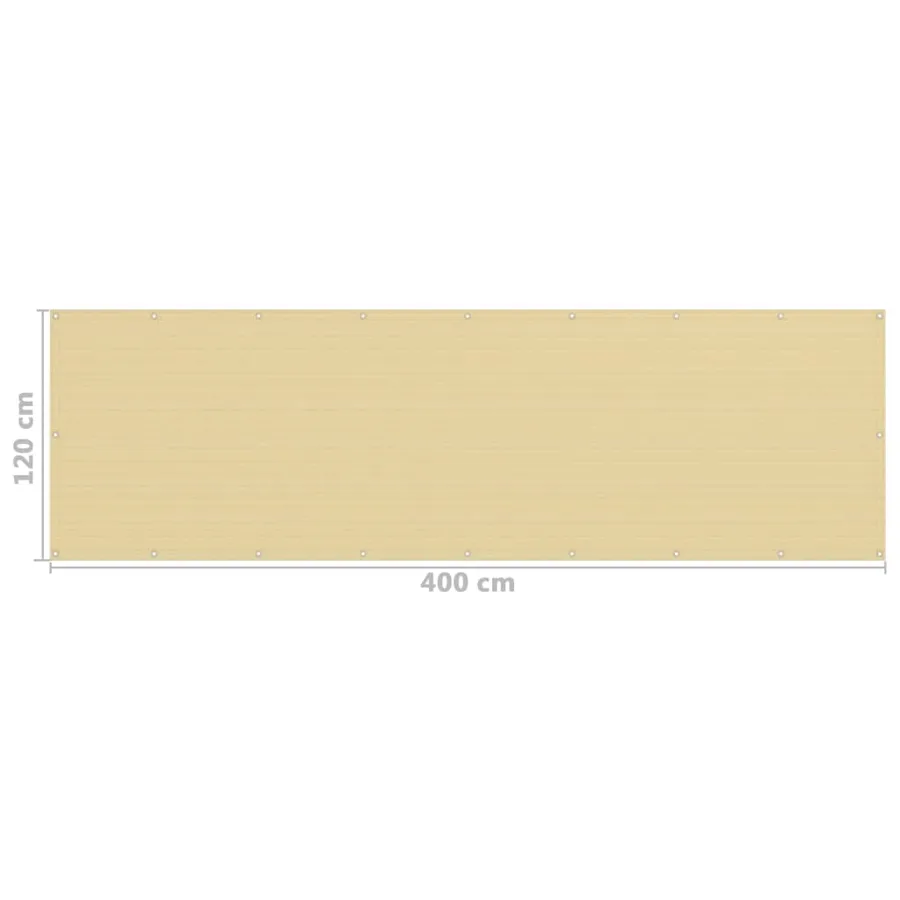 Écran de balcon Beige 120x400 cm PEHD - 5