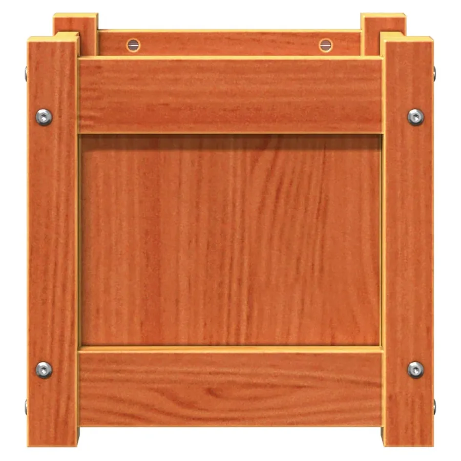 Jardinières 2 pcs cire marron bois de pin massif - 6
