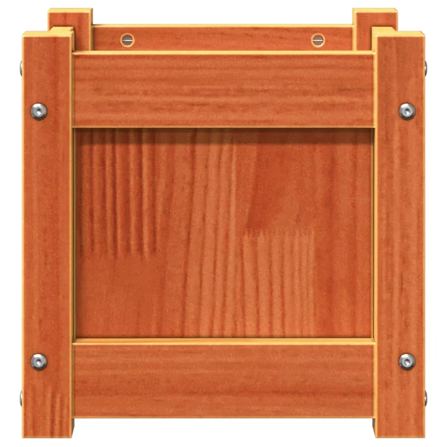 Jardinières 2 pcs cire marron bois de pin massif - 7
