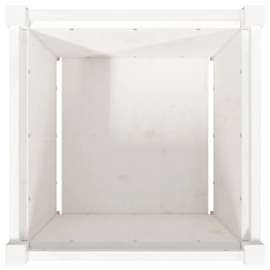 Jardinière blanc 50x50x50 cm bois de pin massif - 8